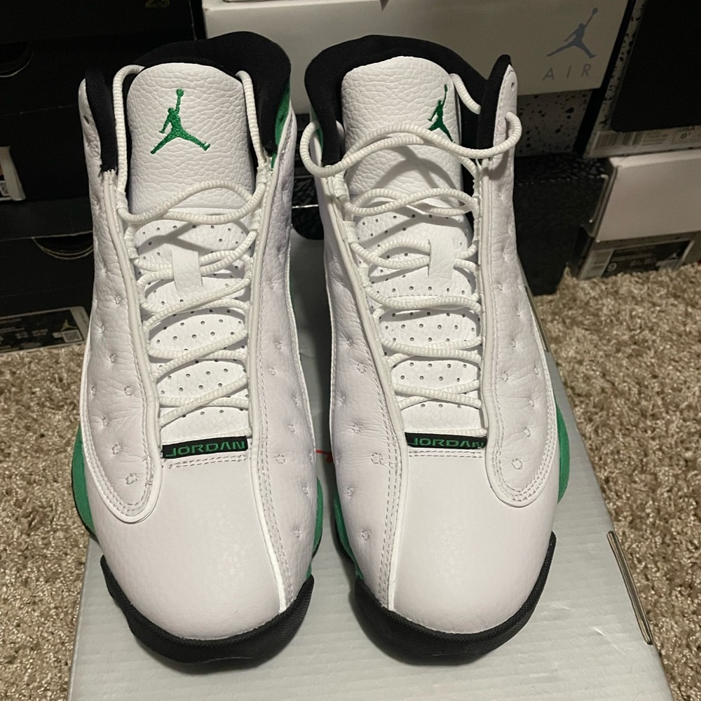 Jordan Retro 13 in White and Lucky Green